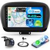 Motorsi Carplay Autoradio per Fiat 500X 2014-2020 | 2G+64G Android Auto Bluetooth Car Stereo con GPS 5G WiFi RDS/FM Radio SWC USB Mirror Link Canbus + Telecamera