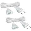 Eltichorix 2 cavi di prolunga sottili, spina europea, 5 m | Spina europea. Ideale per strisce LED, ghirlande di luci natalizie, luci decorative per feste. Solo per dispositivi a bassa