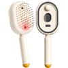OIXYAZ Spazzola a vapore capelli, Spazzola elettrica a vapore, spazzola per capelli 3 in 1, per capelli ricci, spessi, lisci e ondulati(Crema)
