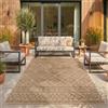 SIMPEX Tappeto Outdoor Beige Effetto Juta 160x220 cm Balcone Terrazza Giardino Resistente UV Grande Design Rombi Tessuto piatto