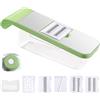 Generico Affettatrice di verdure Portatile, Tritatutto, Contenitore, 5 Lame | Grattugia Con Protezione Mani per Cucina, Casa, Patate, Verdure, , Frutta, Cetrioli, Cavolo, Zucchine, Cucinare, Cucina