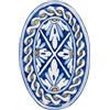 sicilia bedda - Piatto Ovale in Ceramica di CALTAGIRONE - Prodotto Artigianale Dipinto a Mano (Maiolica Blu e Arancio, 22x15)
