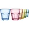 Glasset Alva Malaya Set di 6 bicchieri in vetro soda lime colorato con base esagonale design retrò capacità 230 ml altezza 9,5 cm per regali e feste in giardino