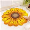 Feblilac Tappeto con girasole, floreale, antiscivolo, in morbida microfibra, lavabile, per camera da letto, cucina, soggiorno, con fiori gialli, asciugatura rapida