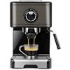 BLACK+DECKER BXCO1200E - Macchina per espresso, 15 bar, 1200W, riscaldamento rapido thermoblock, cappuccinatore, caffè macinato o in cialda, acciaio inossidabile, nero