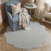 PureCozy Tappeto rotondo in pelliccia, 120 cm, grigio | Soffice tappeto lavabile, antiscivolo, a pelo corto, morbido, forma ondulata, per la cameretta dei bambini e la camera da