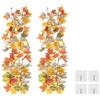 PATIKIL Ghirlanda Autunnale 5.7Ft/Pezzo, 2 Pezzi Ghirlanda Artificiale Foglie D'acero Viti Appese Decorazione Foglie Per Casa Matrimonio Camino Festa, Rosso/Verde/Giallo/Bianco