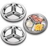 SUNOYA Confezione da 3 Piatti Divisi In Acciaio Inox, Alimenti In Acciaio Inossidabile Piatti In, 24 cm, 3 Scomparti Divisi, per Adulti, Bambini, Mangiatori Esigenti, Camper E Controllo Delle Porzioni