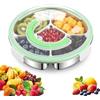 FARYODI Piatto per snack a 5 scomparti, in acciaio inox | Robusto, facile da pulire, diametro di 22,5 cm, ideale per frutta, snack e verdure per feste, picnic e a casa