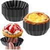 NEXROLA 12 stampi per torte con fondo sollevabile, rivestimento | Stampo per quiche, piccolo, 8 cm, rotondo, in acciaio al carbonio (8 cm × 12)