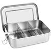QOEOTUY Lunch Box in acciaio inossidabile: Lunch Box riscaldabile da 1400 ml con 2 scomparti impermeabili rimovibili Contenitore per alimenti in acciaio inossidabile al 100%, privo di BPA e