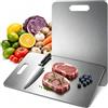 Pealeaf Tagliere in titanio per cucina, tagliere metallico, 6 misure (25 * 15CM) | Superficie liscia e non assorbente per carne, verdura e frutta; facile da pulire, sottile e disponibile in 6 misure