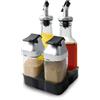 ROSYLEVE Set di sale e pepe in vetro, bottiglie di aceto e olio con beccuccio, saliera 2 in 1 con coperchio, contenitore per spezie con fori sparsi, set per aceto e olio, vetro per cucina, barbecue e accessori
