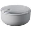 OMADA Contenitore Ermetico per Alimenti da 1,8 L, Porta Pranzo Rotondo | Contenitore con Coperchio Trasparente 20,7x20,7xH10 cm, Lavabile in Lavastoviglie, Chiusura Ermetica, Collezione Pull Box