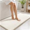 Sour Lemon Tappetino da bagno antiscivolo, 60 x 150 cm, assorbente, in | Tappeto da bagno lavabile, morbido e soffice, per doccia, vasca da bagno, WC, bianco crema