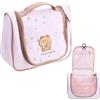 Kaiyzo Beauty Case Da Viaggio Da Appendere, Impermeabile Beauty Case Con Divisori E Ganci, Organizer Trucchi Portabile, Negozio Di Articoli Essenziali, Cosmetici, Shampoo, Ecc(Rosa)