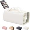 Generic Binozinco - Borsa cosmetica in pelle impermeabile, arrotolabile, da viaggio, 4 in 1, borsa per il trucco con scomparti, borsa da viaggio da donna, bianco, tendenza