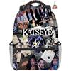 GDFENDU Kpop Singer Zaino con portachiavi, 41,9 cm, zaino anime leggero con grande capacità, da viaggio e regalo di compleanno, C, 16, Zaino Anime