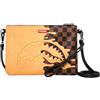Generico Borsa crossbody con lacci Tan, marrone chiaro, per uomo, donna e bambino