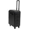 Cuisaincraty Rolling Makeup Case, Organizzatore cosmetico professionale, trolley, con 3 cassetti, ruote universali e lucchetto a combinazione, ideale per trucchi e stilisti, robusto e spazioso, 42 x 28 x 53 cm