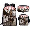 Generisch Penggen KATSEYE - Set di 3 zaini per la scuola, con borsa per il pranzo e astuccio, per ragazze e ragazzi, 42 x 28 x 12 cm, leggero, stile K-Pop, per scuola e tempo libero, 21, media, Zaino