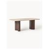 Westwing Collection Tavolo in legno di quercia con piano in travertino Canyon, varie misure - Marrone, Beige