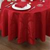 Romanstile Tovaglia Rotonda 180 cm Tovaglie Rossa Antimacchia 8-10 Posti Elegante Jacquard Decorativa per Cenone della Vigilia, Pranzo di Natale, Feste con Parenti, Tavola Rotonda Familiare