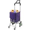 Qurib Carrello della spesa pieghevole con 8 ruote, carrello multiuso per salire le scale, con borsa Oxford da 35 l, portata 40 kg, telaio in alluminio, ruote anteriori con freno, per supermercato e viaggi