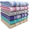 SalGiu Set Asciugamani Bagno Ospite Viso 6 Pezzi 100% Cotone Spugna Righe B&B Casa Vacanza SPA Hotel