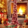 Aisny Albero di Natale Aisny, Pieghevole Pop-Up da 150 Cm con Luci LED da 5M, Decorazione Natalizia con Supporto Pieghevole e Riutilizzabile (B)