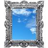 LIGUORO SHOP Specchio Rettangolare Con Cornice In Stile Barocco Veneziano Finto Vintage Shabby Chic cm 45x37 (Argento Anticato)