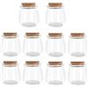 Azonelife 10 Pezzi Vasetti di Vetro con Coperchi in Sughero, 100ml Mini Bottiglie Vetro, Barattoli di Budino, Bottigliette Bottiglie Vetro con Tappo Sughero, Bottiglie di Vetro Bomboniere Trasparente per Porta
