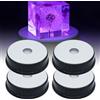 GOEDCH 4 lampadine a LED rotonde: supporto per display a LED con 7 colori, 3 batterie AAA, per cristalli, figura in vetro, merchandise (nero)