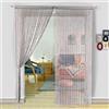 HSYLYM Tenda a Perline Da Esterno Filo Per Intern 244x229cm (LxH) Grigio | 78 Pezzi Di Perline,Utilizzabile Per Porta Interna,Porta Esterna,Finestra,Cabina Armadio,Separazione Zona Lavoro