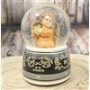 Minium Collection Palla di neve natalizia, angelo terracotta con arpa dorata, base con ornamenti nero grigio, con carillon Beethoven, altezza: 140 mm, larghezza: 100 mm, 20034