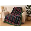 GBiancheria Coperta Plaid Sherpa Double-Face "Tartan Verde" - Calda e Morbida, Lato Pile 170 g/m² & Sherpa 170 g/m², Certificata OEKO-TEX, Reversibile Scozzese, 3 Misure (127 x 152 cm)