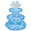 CC HOME Supporto per torta a 3 ripiani, con fiocchi di neve, per feste di compleanno, baby shower, torta nuziale
