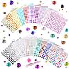 Vicloon Strass Adesivi - 20 Fogli 3300 Pezzi Autoadesivi Acrilico Colorato, Cristallo Rotondi Gemme di Cristallo per Manicure, Bellezza e Decorare Telefoni Cellulari