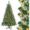 UISEBRT Albero di Natale con Luci LED Albero Natalizio Artificiale Innvevato e Pigne, in PVC Verde, Supporto in Metallo, per Decorazioni Natalizie, 180cm