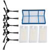 Zhanhai Kit di ricambio per filtri a rete prefiltro per spazzole laterali, adatto per aspirapolvere MEDION MD 18500 18600 MD18501 MD16192 e V5 V5s Pro, 1 rete prefiltro, 3 filtri, 6 spazzole laterali