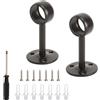 JYYWTSI 2 supporti per bastoni per tende da 22 mm, supporto da parete Curtain Rod Holder nero in acciaio inox