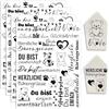 Hongma Rub On Sticker 19 x 14 cm grande formato indispensabili transfer 4 pezzi frasi per Raysin per mobili Keraflott, vetro, legno, decorazione fai da te, pellicola rub on, rubon adesivi