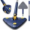 Generico Mocio Lavapavimenti Triangolare Autostrizzante con Testa Girevole 360°, Asta Allungabile e Panno in Microfibra, Scopa Mop per Pavimenti, Angoli, Pareti e Soffitti