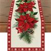 Tarklanda Runner da Tavola Natale, Tovaglia Fiore Rosso in Lino, Natalizia Decorazione per Tavolo da Pranzo Rosso Natale Runner, Cene di Famiglia 40 * 140cm