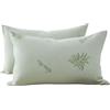 IL BOTTEGONE Copriguanciale con Cerniera Trattamento all'Aloe Vera Set 2 Coprifedera 50x80 cm 100% Poliestere Anallergico Antiacaro Bianco
