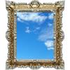LIGUORO SHOP Specchio Rettangolare Con Cornice In Stile Barocco Veneziano Finto Vintage Shabby Chic cm 45x37 (Oro/Bianco)