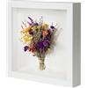 Leylve Cornice portafoto 3D da riempire, 20 x 20 cm, 3D, profondità 3 cm, per foto, bouquet, disegni, cimeli, opere d'arte fai da te, medaglie (bianco)
