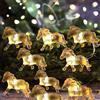 JASHIKA Luci decorative a forma di cavallo con 20 LED, 2,6 m, funzionamento a batteria, con telecomando, per camera da letto, fattoria, casa, vacanze, Ringraziamento, decorazione