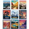 Outus 9 Pezzi Poster Antico Parco Nazionale, Parco Nazionale | 8 x 10 Pollici Senza Cornice, Art Murale Natura, Poster Montagna Viaggio Astratto, Per Escursionisti, Soggiorno
