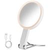 Gowkeey Specchio trucco con luci,ingrandimento 1x/30x | 3 Colori di Luce,Luminosità Regolabile,ricaricabile,per Trucco Dettagliato vanità del bagno e viaggio